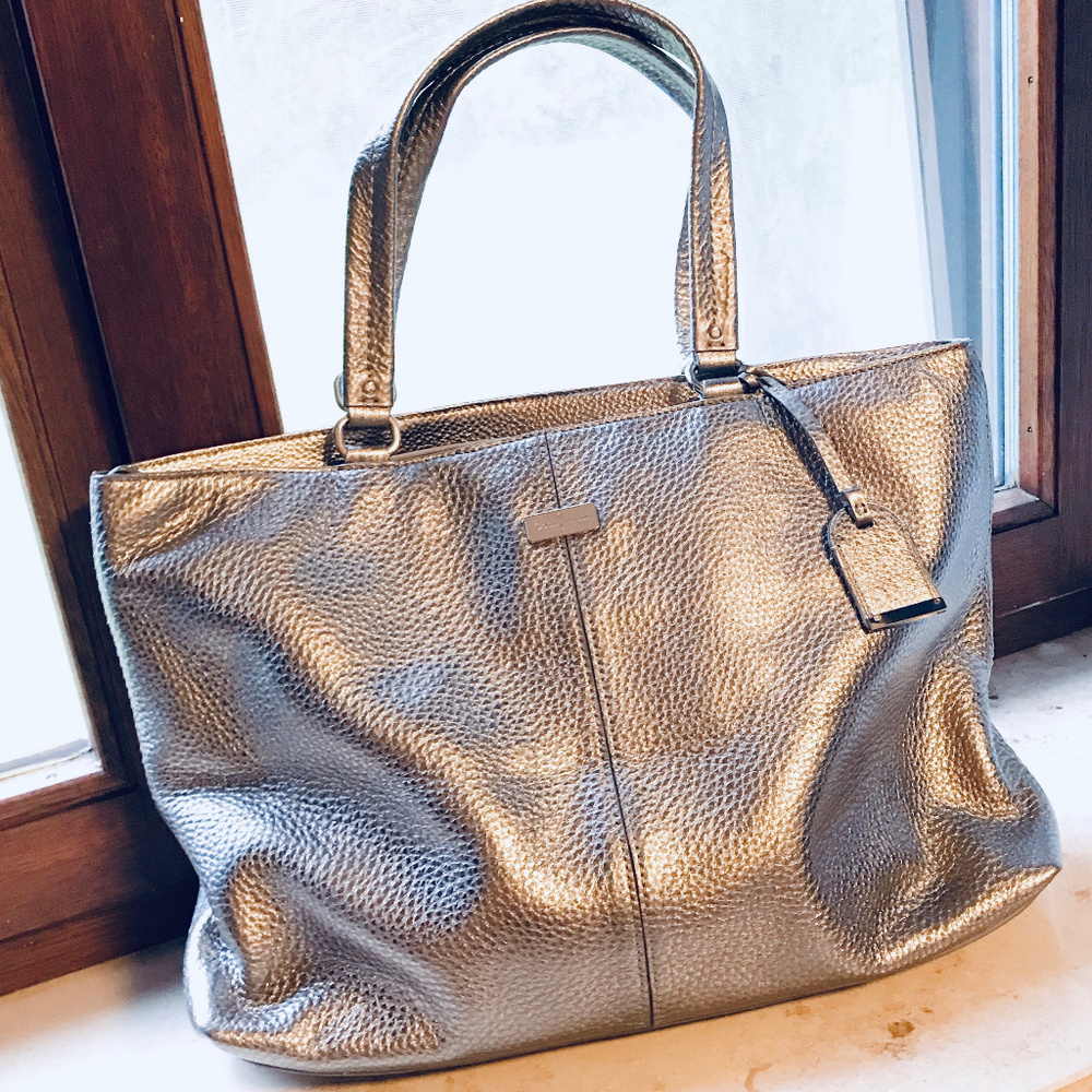 NWOT Cole Haan Metallic Tote w Laptop Storage